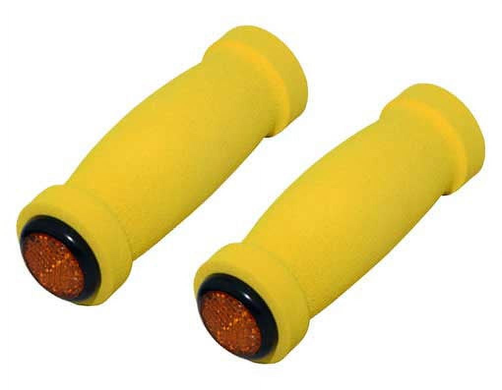 Short Foam Grips Yellow. Bike grips, bicycle grips, bmx grips, lowrider