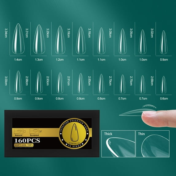 Short French Styles Gel Nails Tips Transparent Multiple Size Option Gel Nails Extensions For Seamless Application