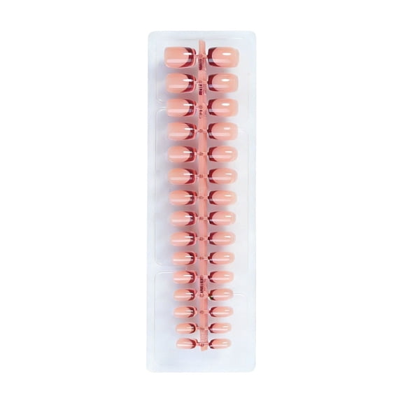 Short French Tip Press On Nails Solid Color Glossy Fake Nails Seamless Look Stick On Nails Daily Wear