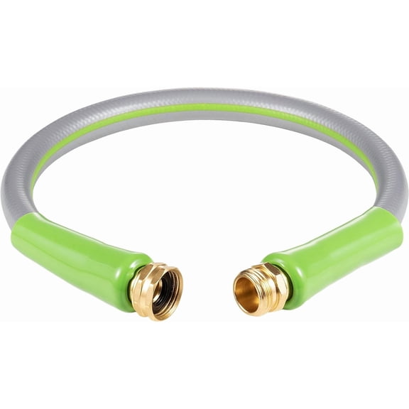 Short Garden Hose 1ft x 5/8",Leader Hose for Hose Reel Faucet,Short RV Water Hose Heavy Duty,Lightweight Rubber Small Hose,Hose Extension,3/4"Brass Fittings,Male to Female Hose