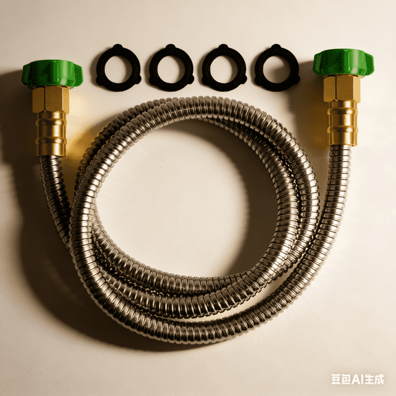 Hvxrjkn 3FT 304 Short Garden Hose with Stainless Steel Flexible Leakproof 435PSI Heavy Duty Water Line for Outdoor Pet Bath & Car Cleaning