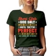 thumbnail image 1 of Short Girls, God Lets Things Grow Until They're Perfect - Short Person Humor Quote, Military Green T-Shirt, XL, 1 of 5