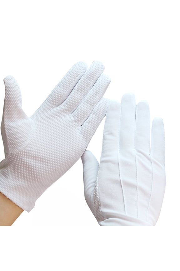 Short Gloves for Various Outfit Nonslip Dotted Grip Formal Tuxedo Gloves Etiquette Gloves For Honors Guard Marchings