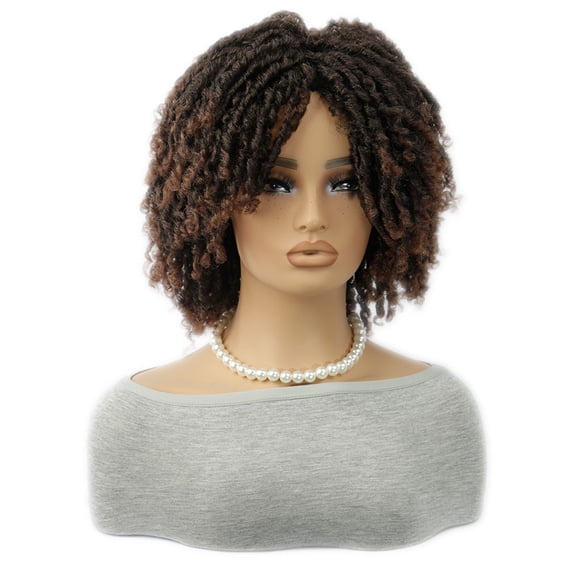 Short Gradient Color Curly Dreadlocks Hair Wigs for Women - Lightweight High Temperature Silk Synthetic Wigs Hairpiece