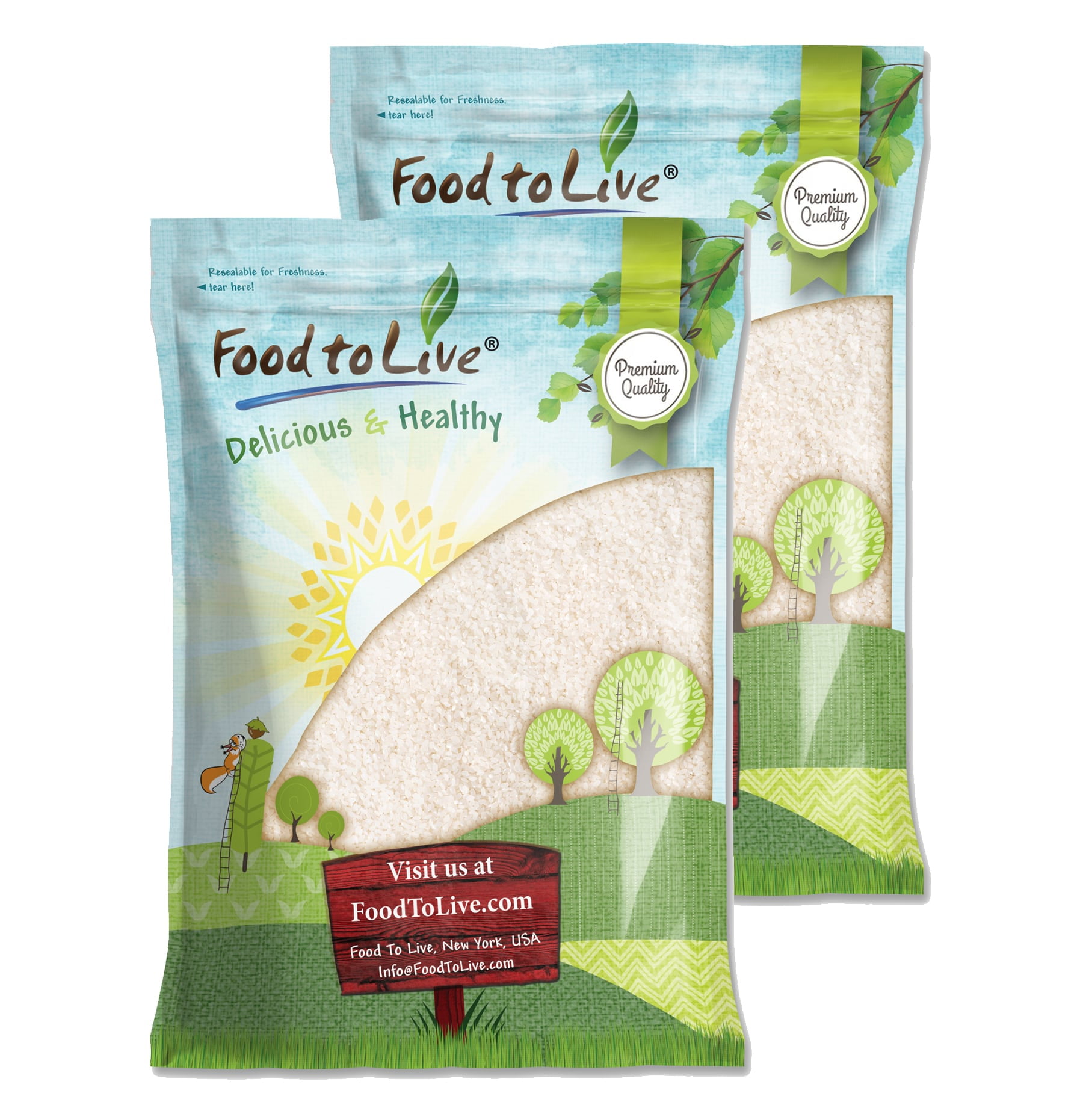 Short Grain White Rice, 24 Pounds  Kosher, Raw, Vegan  by Food to Live