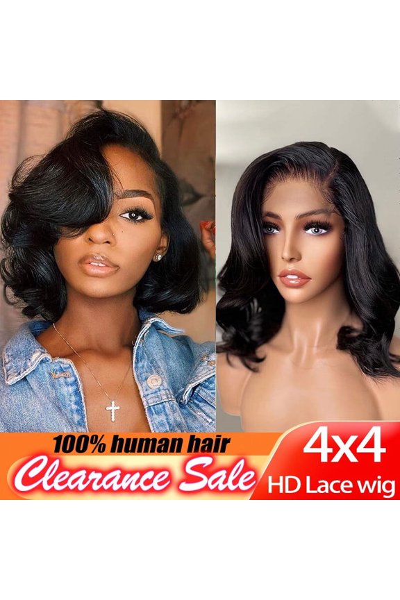 Short Grey Bob Wig with Bangs for Women - Silver Gray Synthetic Straight Hair Pixie Cut - Heat Resistant & Comfortable - JOFMWIX