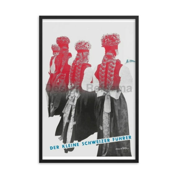 Short Guide For Switzerland in Winter, 1935. Designed by Herbert Matter. Framed Vintage Travel Poster