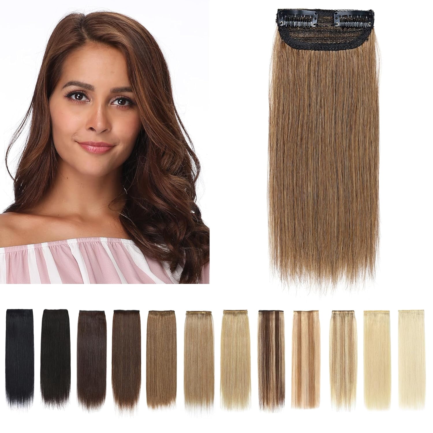 Short Hair Extensions Clip in Human Hair 6 Inch Hairpiece Human Hair ...