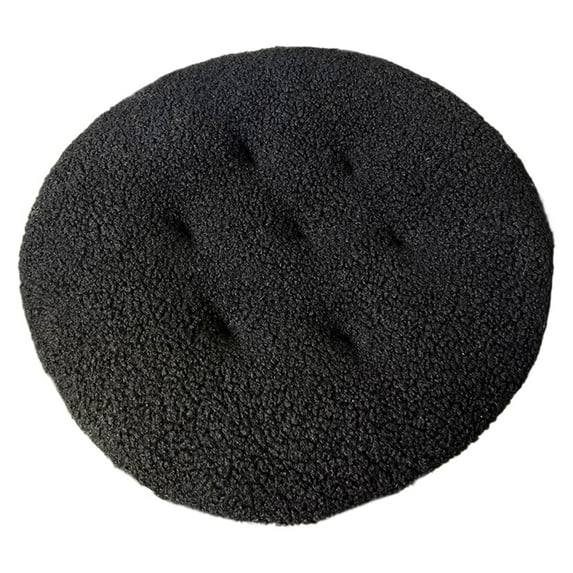 Short Hair Velvet Cushion 16x16 Inch Round Floor Pillow, Soft Furry Mat for Chair Bedroom & Kids Play Area