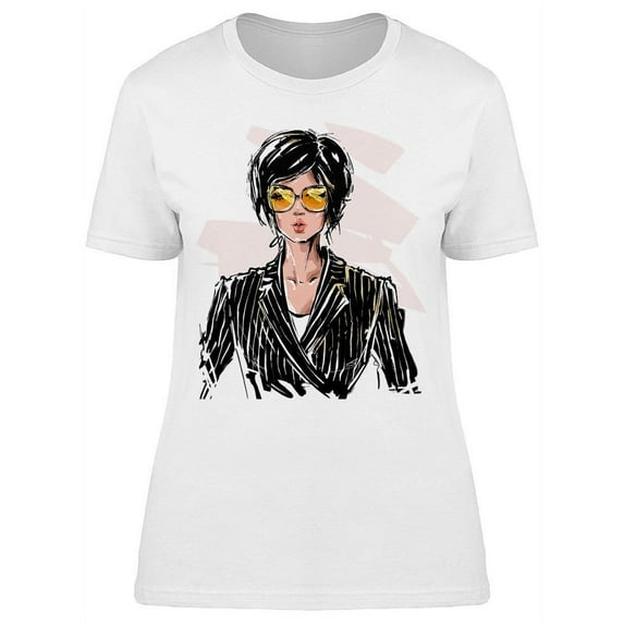 Short Haircut Model T-Shirt Women -Image by Shutterstock, Female Medium