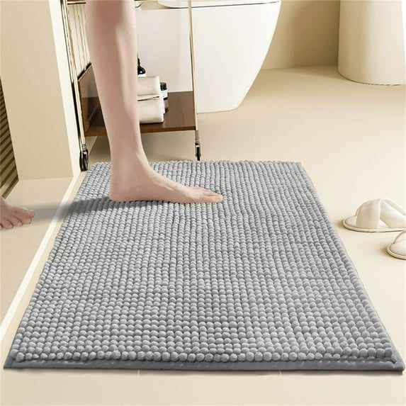 Short Haired Caterpillar Chenille Ground Mat Gray 40 * 60Cm Polyester Carpet Color:B Material:Polyester-Cotton Blend