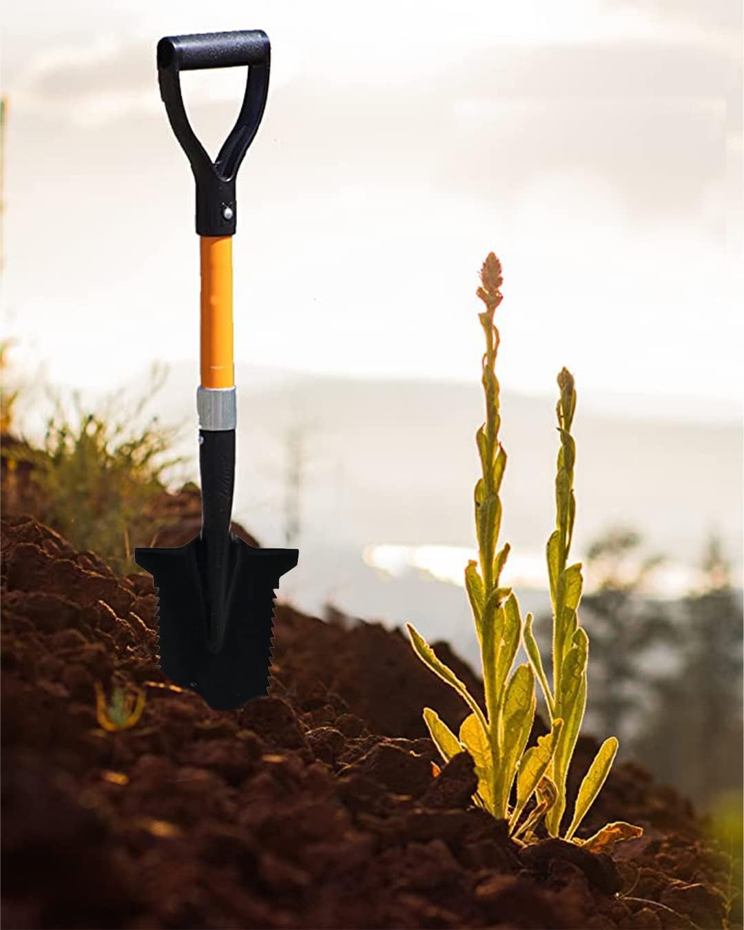 Short Handle Drain Teeth Shovel (1 Pack), Shooter Shovel, Trenching