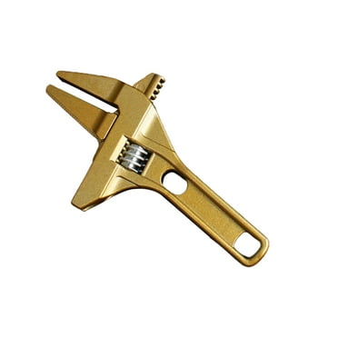 Short Handle Monkey Wrench - Large Opening Bathroom Drain Pipe Spanner with Teeth