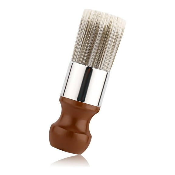 Short Handle Salve Brush for Furniture, Salve Brushes for Furniture, Leather & Wood Care Cleaning Brush with Comfortable Handle Soft Bristles Wax Brushing Tool for Home Car Interiors (Brown)