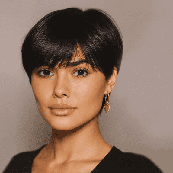 Short Human Hair Bob Wigs for Women Pixie Cut Wig Human Hair Glueless Short Layered Bob Cut Pixie Wigs Human Brazilian Hair Short Wigs 6 inch Naturl Black Color