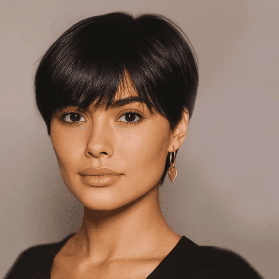 Short Human Hair Bob Wigs for Women Pixie Cut Wig Human Hair Glueless Short Layered Bob Cut Pixie Wigs Human Brazilian Hair Short Wigs 6 inch Naturl Black Color