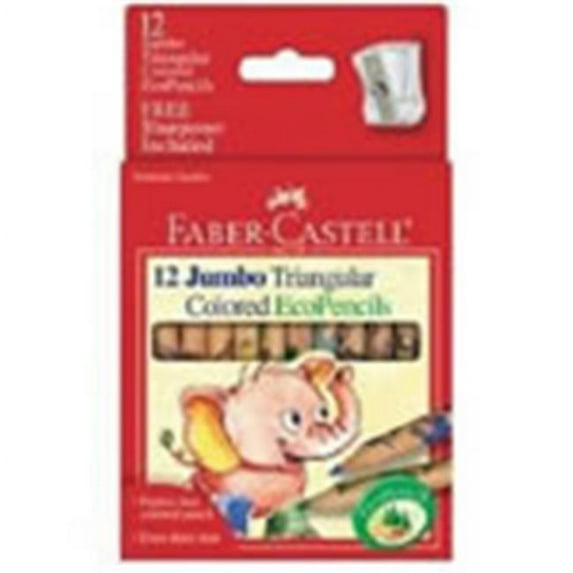 Short Jumbo Triangular Colored Ecopencil 12/Pkg