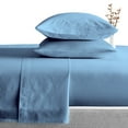 thumbnail image 1 of Short King Size 1000 TC 4 Piece Sheet Set Egyptian Cotton Bed Sheets Luxury Solid Sateen Weave for Soft & Silky Feel Deep Pocket (1 Flat, 1 Fitted Sheet, 2 Pillowcase, Mediterranean Blue), 1 of 5