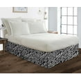 thumbnail image 1 of Short King Size Tailored Drop Pleated Solid Bed Skirt with Adjustable Elastic Belt Microfiber Fabric Fade & Wrinkle Resistant Bed Frame Cover Easy to Fit & Care (24 Inch Drop, Zebra Print), 1 of 4
