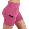 thumbnail image 1 of Short Leggings for Women Tummy Control High Waisted Womens Shorts Solid Color Close Fitting Yoga Pants with Functional Pockets Gym Workout Running Biking, 1 of 8