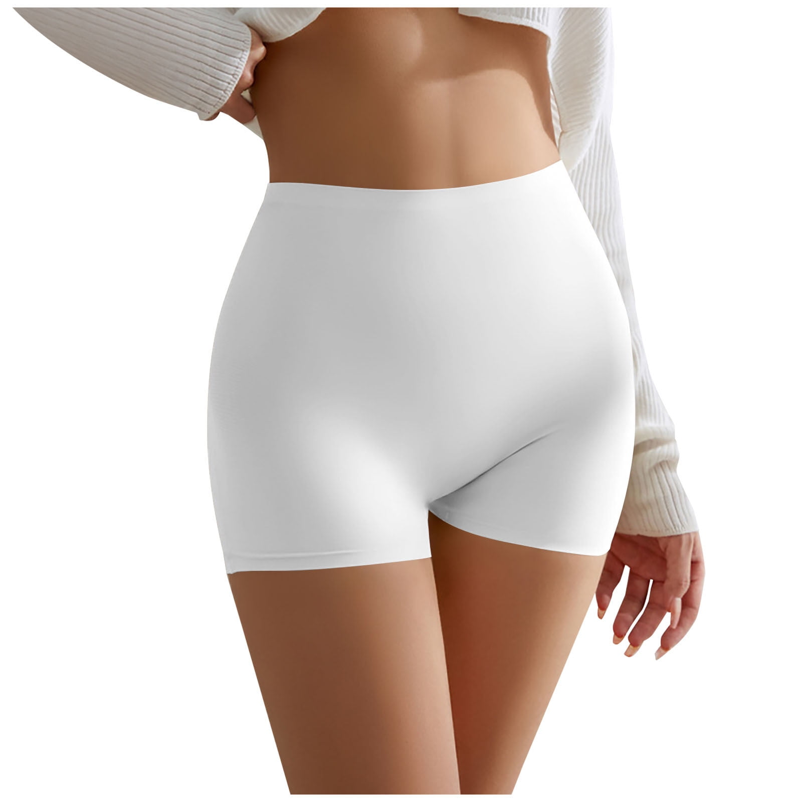 Short Leggings for Women with Pockets Breathable Comfortable Spandex Sweat  Shorts Stretch Yoga Gym Workout Pant (X-Large, White)