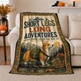 thumbnail image 1 of Short Legs Long Adventures Corgi Hiking Mountain Design, Festive Pet Portrait Pattern, Warm Flannel Blanket for Cabin and Lodge, Dog Lovers Christmas Gift, Pet Lover Home Decor, 1 of 9