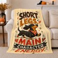 thumbnail image 1 of Short Legs Main Character Energy Dachshund, Playful Pet Portrait Pattern, Warm Flannel Blanket for Living Room and Bedroom, Dog Lovers Just Because Gift, Pet Lover Home Decor, 1 of 9