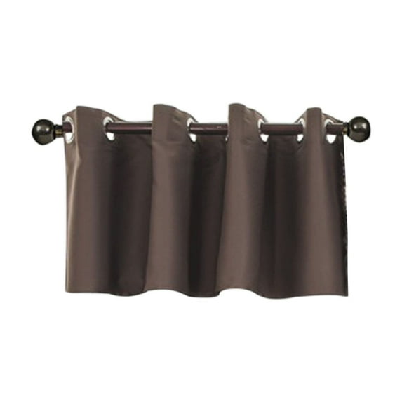 Short Light Blocking Curtains Kitchen Window Treatment Polyester Cafe Style Drapes with Grommets for Bathroom Office Small Windows