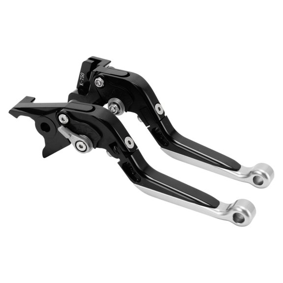 Short Long Brake Clutch Lever for Kawasaki Vulcan S 650 15-23 Adjustable Motorcycle Handlebar Brake Lever Aluminum Alloy Black Handle Silver Tone End