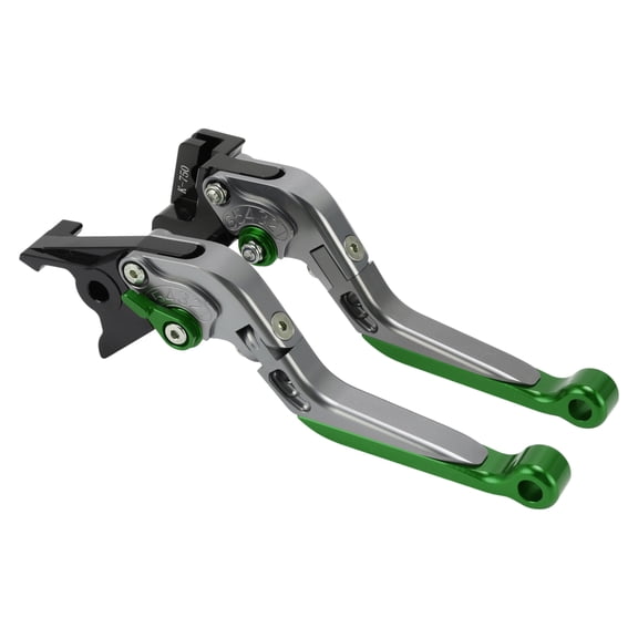 Short Long Brake Clutch Levers for Kawasaki Vulcan S 650 15-23 Adjustable Motorcycle Handlebar Brake Lever Aluminum Alloy Titanium Handle Green End