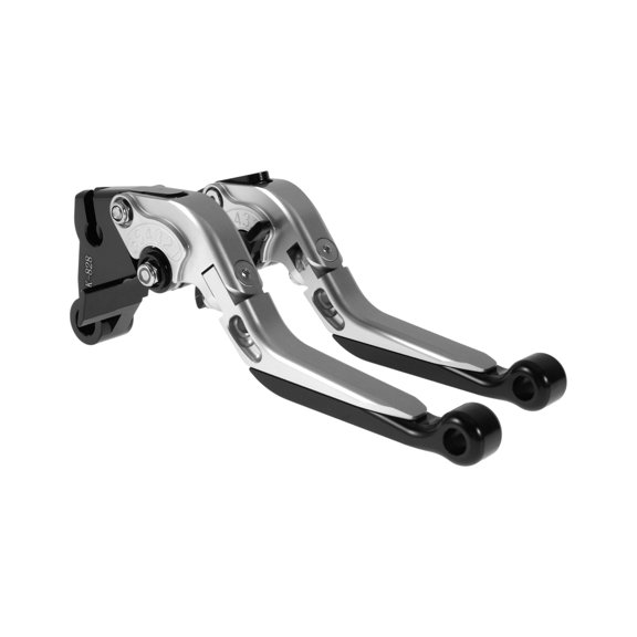 Short Long Brake Clutch Levers for Kawasaki ZZR600 05-09 Adjustable Motorcycle Handlebar Brake Lever Aluminum Alloy Silver Tone Handle Black End
