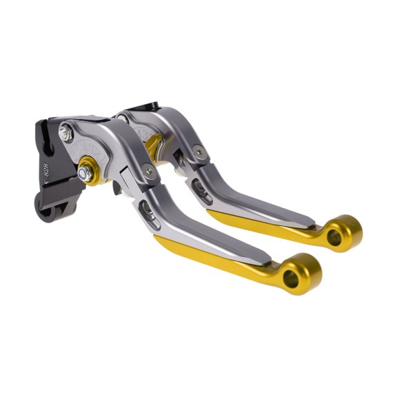 Short Long Brake Clutch Levers for Kawasaki ZZR600 2005-2009 Adjustable Motorcycle Handlebar Brake Lever Aluminum Alloy Titanium Handle Gold Tone End