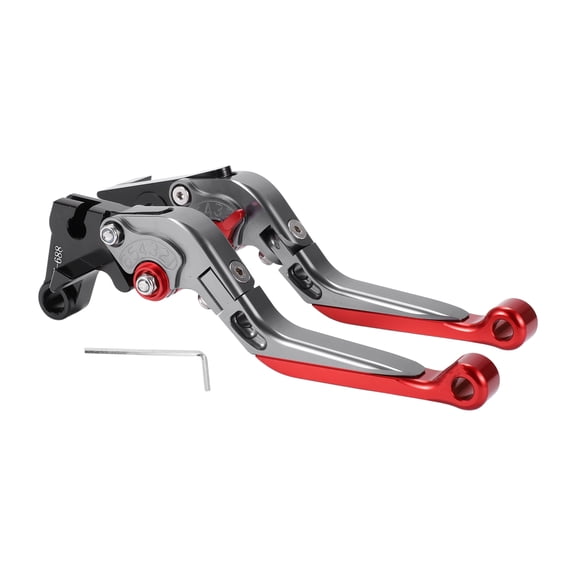 Short Long Brake Clutch Levers for Yamaha MT-07 14-22 6 Position Adjustable Motorcycle Handlebar Brake Lever Aluminum Alloy Titanium Handle Red End
