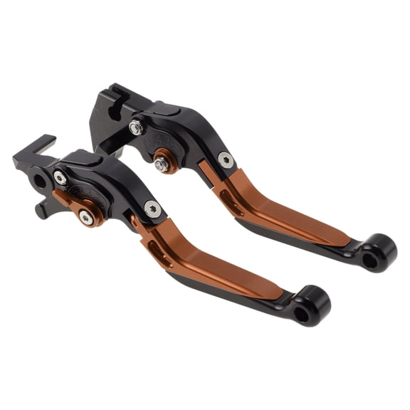 Short Long Brake Clutch Levers for Yamaha MT125 14-21 6 Positon Adjustable Motorcycle Handlebar Brake Lever Aluminum Alloy Black Head Orange Handle