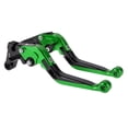 thumbnail image 1 of Unique Bargains Short Long Brake Clutch Levers for Yamaha YZF R1 99-01 6 Position Adjustable Motorcycle Handlebar Brake Lever Aluminum Alloy Black Handle Green, 1 of 6