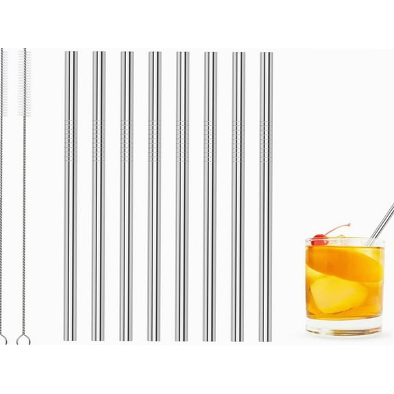 Short Metal Straws for Cocktails,Small Reusable Straws for Kids,Mini Cocktail Straws,Pack of 8
