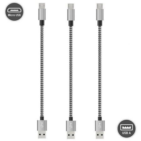 Short Micro USB Cable 8 Inch Nylon Braided Fast USB Charging Cord for for External Battery Charger, Samsung, HTC, LG, Android and More (3 Pack) Black price history and forecast - CuWire None