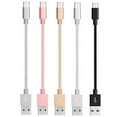 thumbnail image 1 of Short Micro to USB A Cable Nylon Braided 5 Pack (Rose Gold, Gold, Silver, Space Gray, Black), 1 of 1