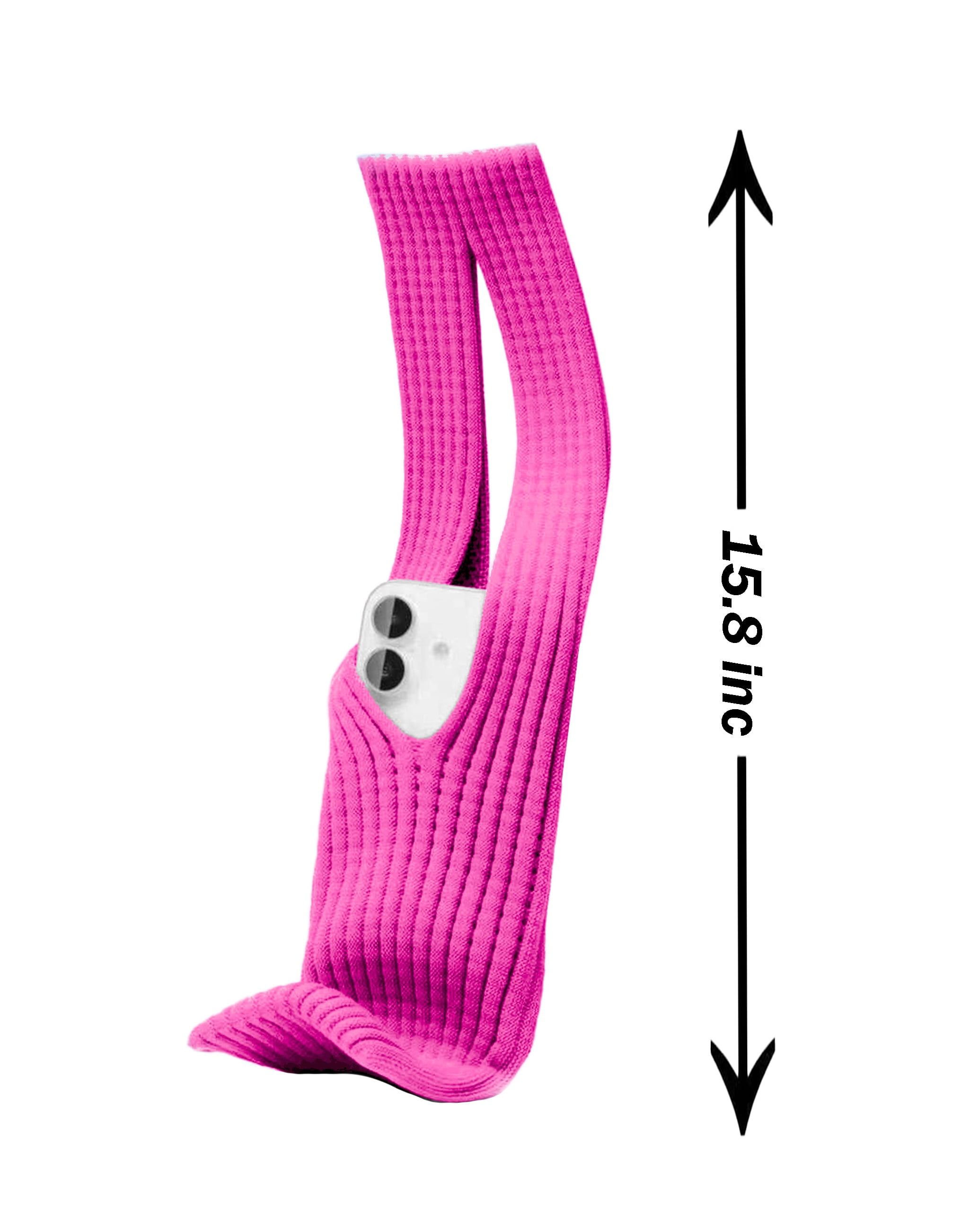 Short Minimalist Knit Phone Sleeve - Pink