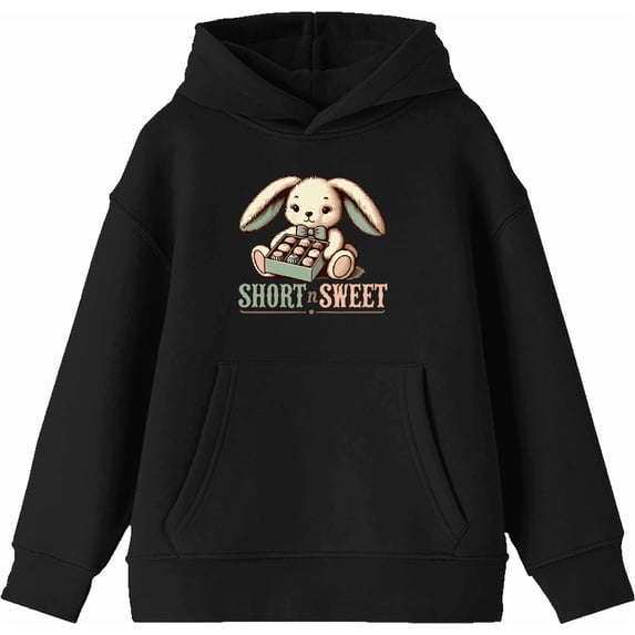 Short N Sweet Boy's Black Long Sleeve Hoodie-Medium