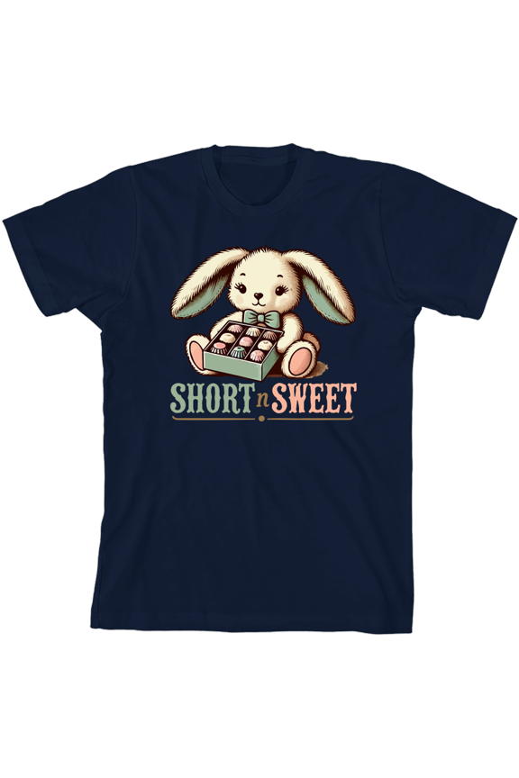 Short N Sweet Boy's Navy Crew Neck Short Sleeve Tee-Medium