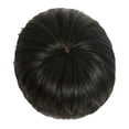 thumbnail image 1 of Short Natural Wig for Men Mixed Dark Black Handmade Hairpiece, 1 of 7