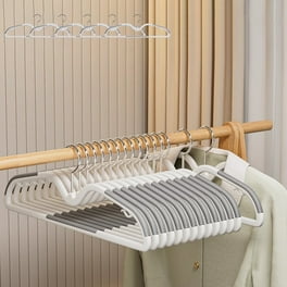 Lifemaster Heavy Duty Plastic Hangers (10-Pack, Ivory) - Non-Slip, Space-Saving For Closet