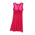 thumbnail image 1 of Short Nightgowns for Women with Built in Bra Soft Ruched V Neck Pajama Nightgown Summer Sleeveless Tank Dress Sleepwear One Size, 1 of 2