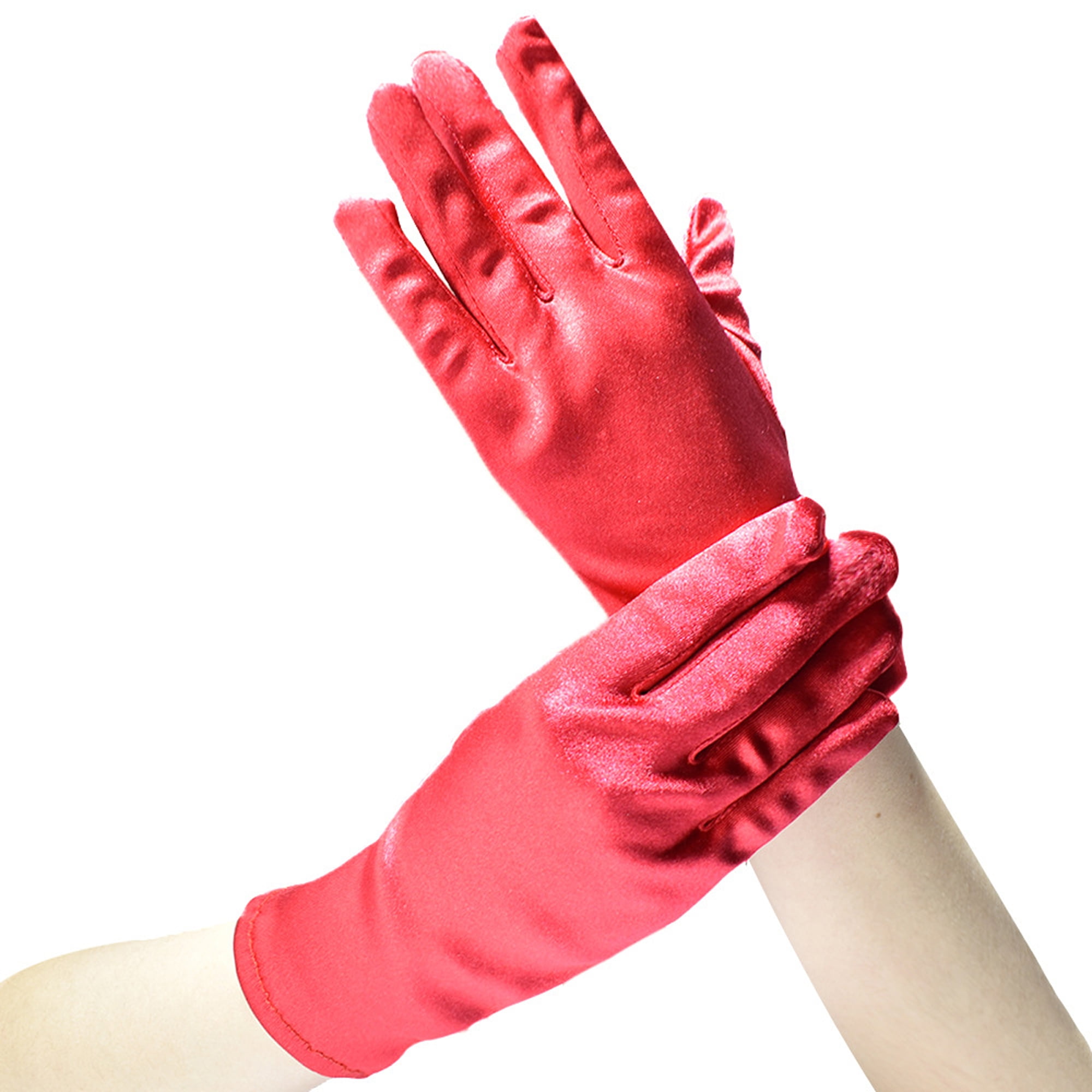 Short Opera Satin Gloves Wrist Length Gloves for Women 1920s