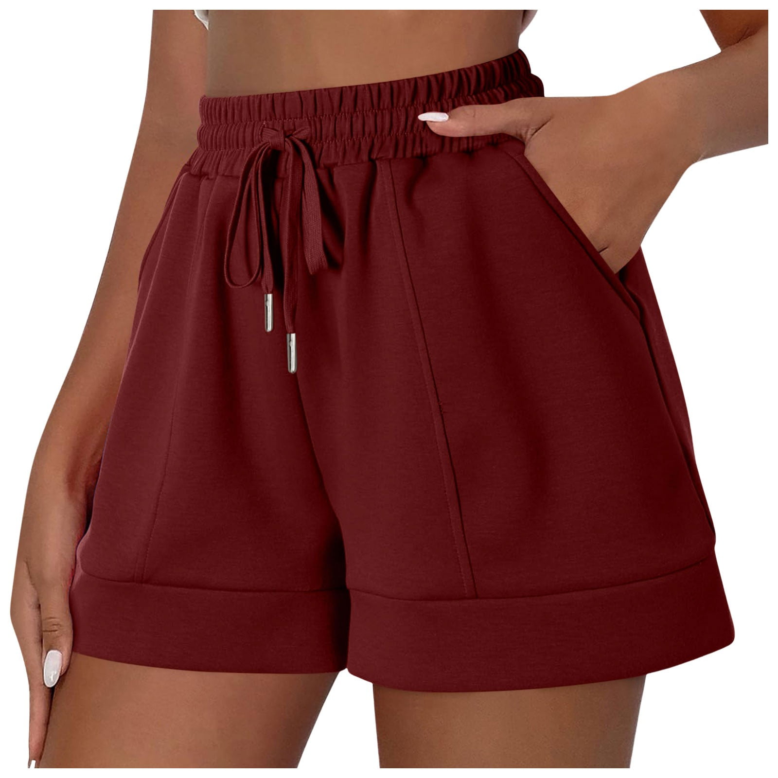 Women's Workout Shorts With Spandex Underneath Short Overalls with Pocket Breathable Workout Vacation Cotton Womens