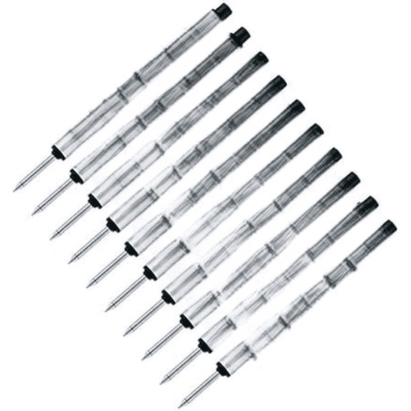 Short P8126 Capless Rollerball Refill - Black - 10 Pack$$Office