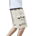 thumbnail image 1 of heyac Cargo Shorts for Men Pack Comfy Elastic Waist 3/4 Chino Cargo Shorts Breathable Hop Stretch Sweatpants Comfy Casual Cargo Shorts with Multi Pockets, 1 of 6