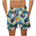 thumbnail image 1 of Short Para Hombre Men's Shorts Cargo Men's Shorts Men's Special Print Drawstring Waistband Beach Casual Pocket Trouser Shorts Pants Multicolor M, 1 of 4