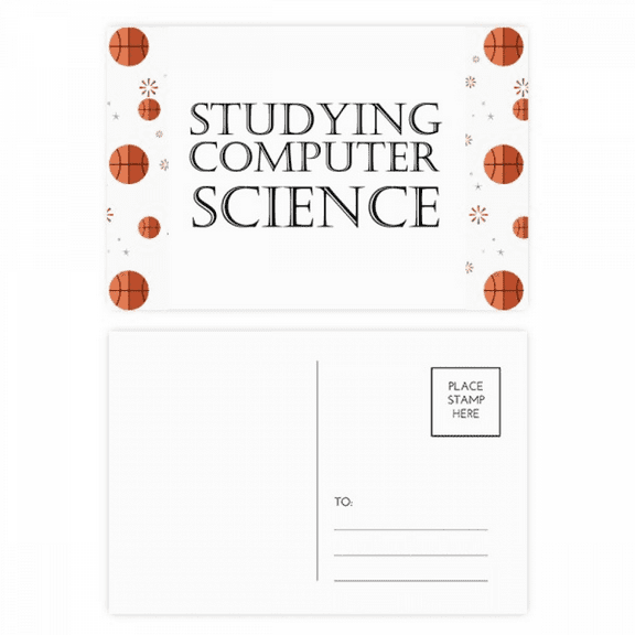 Short Phrase Studying Computer Science Basketball Postcard Set Thanks Card Mailing Side 20pcs